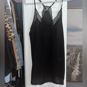 Black Lacey tank top silk